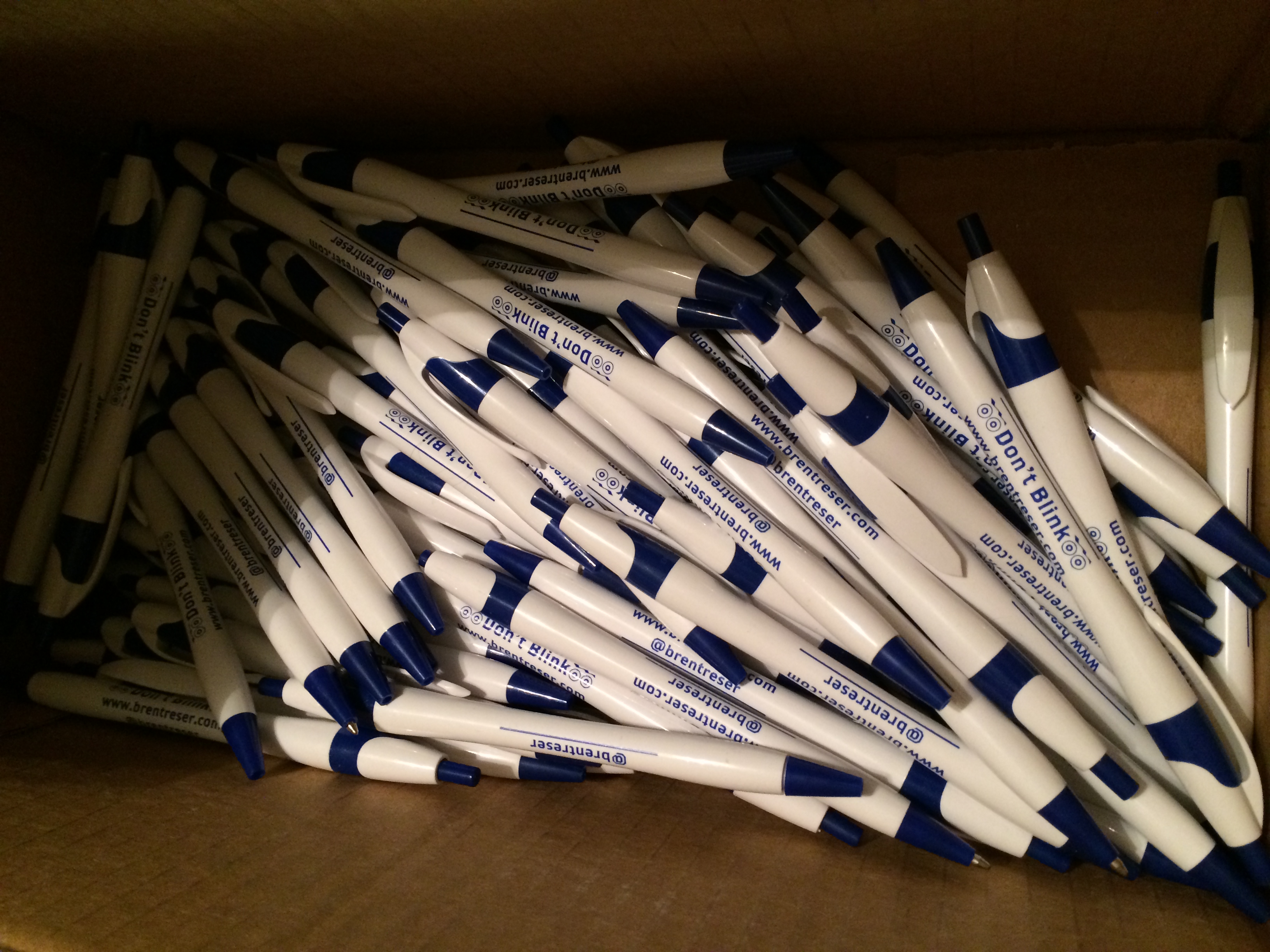 Surprisingly, I still have a lot of pens left in my cardboard box.
