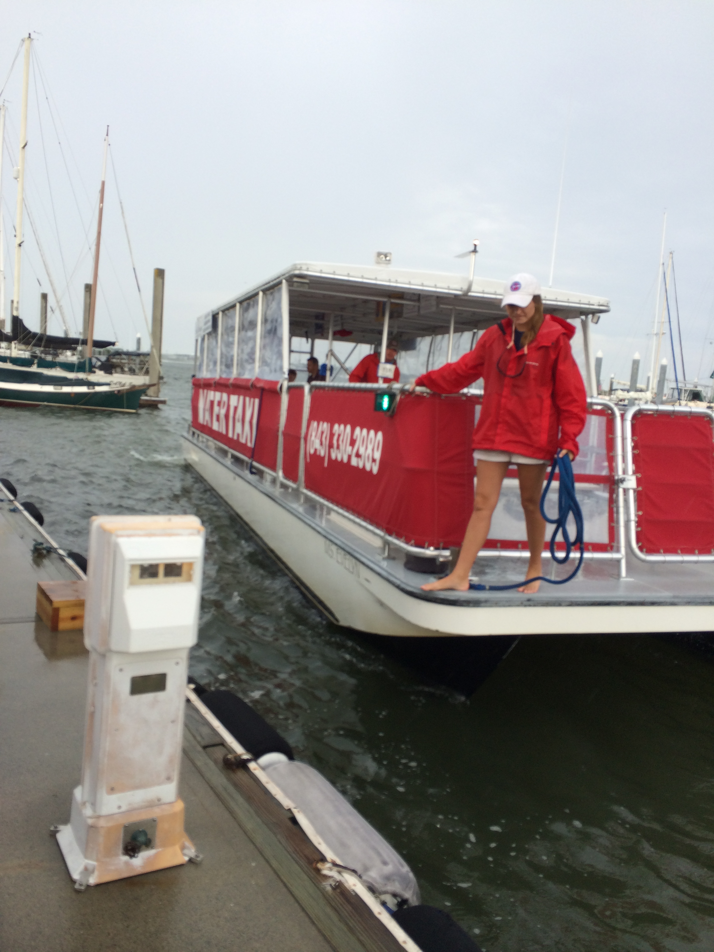 We used a water taxi to help us get around Charleston.