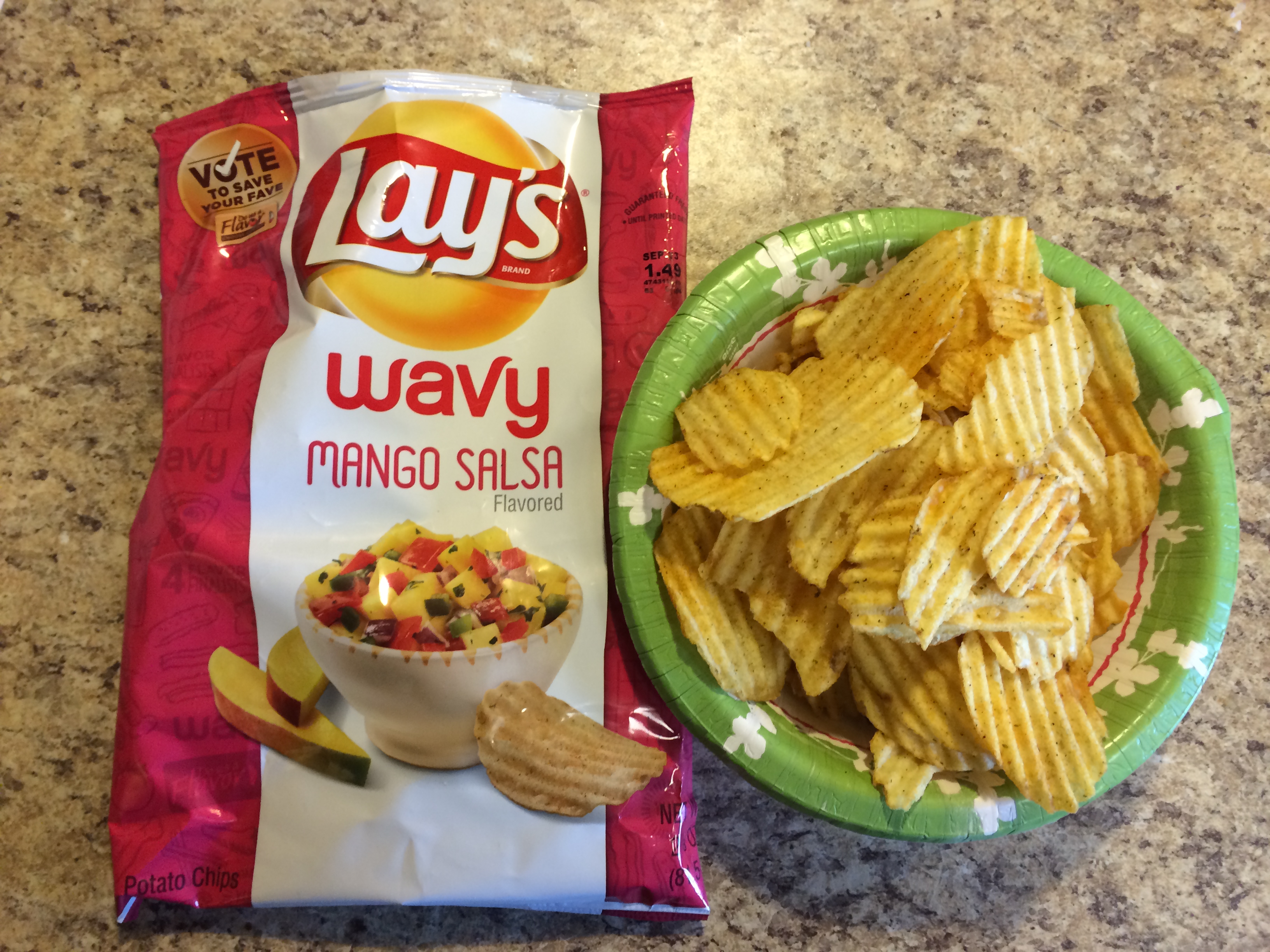 I present to you the Wavy Mango Salsa chips.