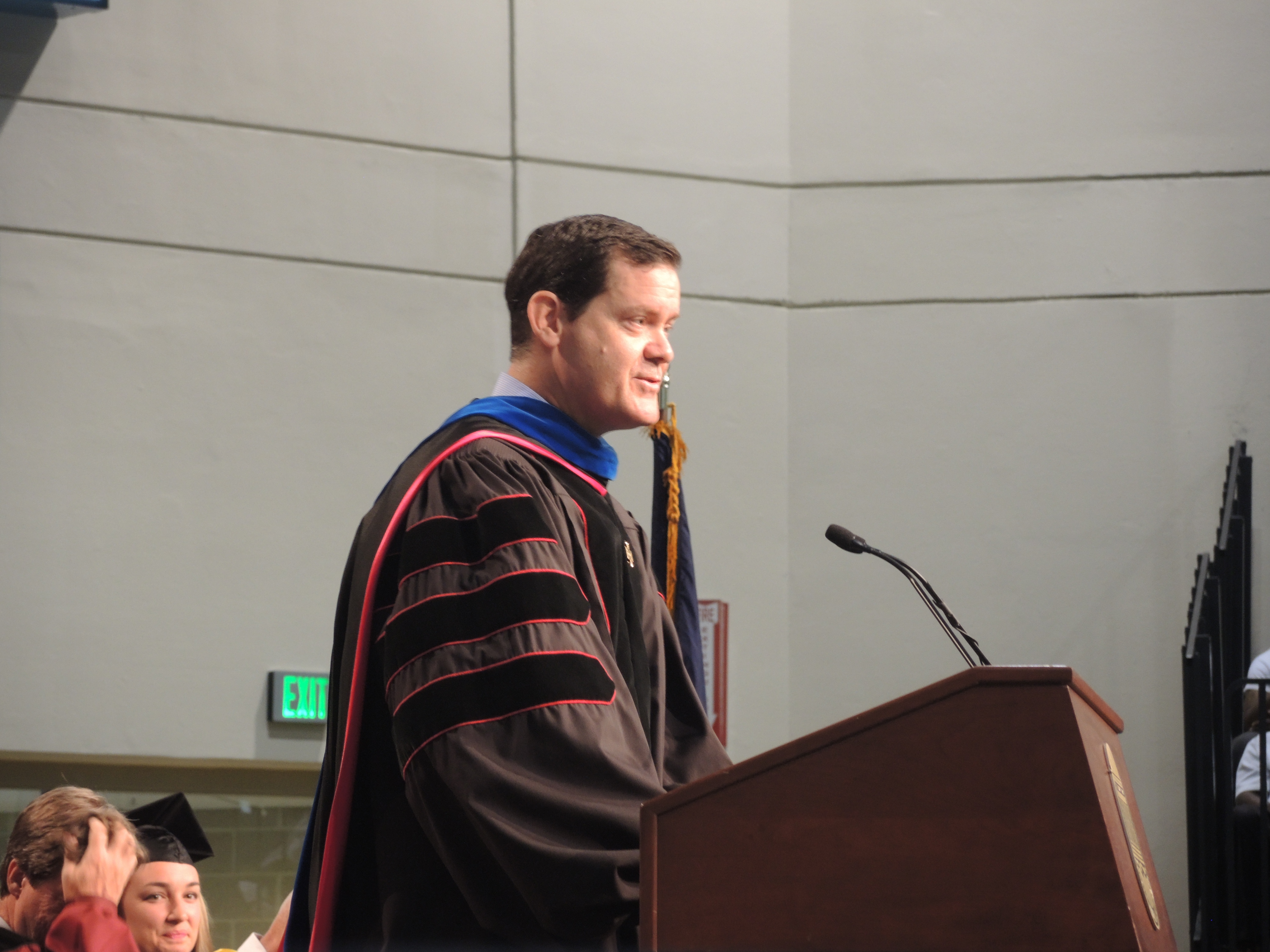 A photo I took of Arne Flaten delivering his "Carpe Diem" commencement address on Saturday.