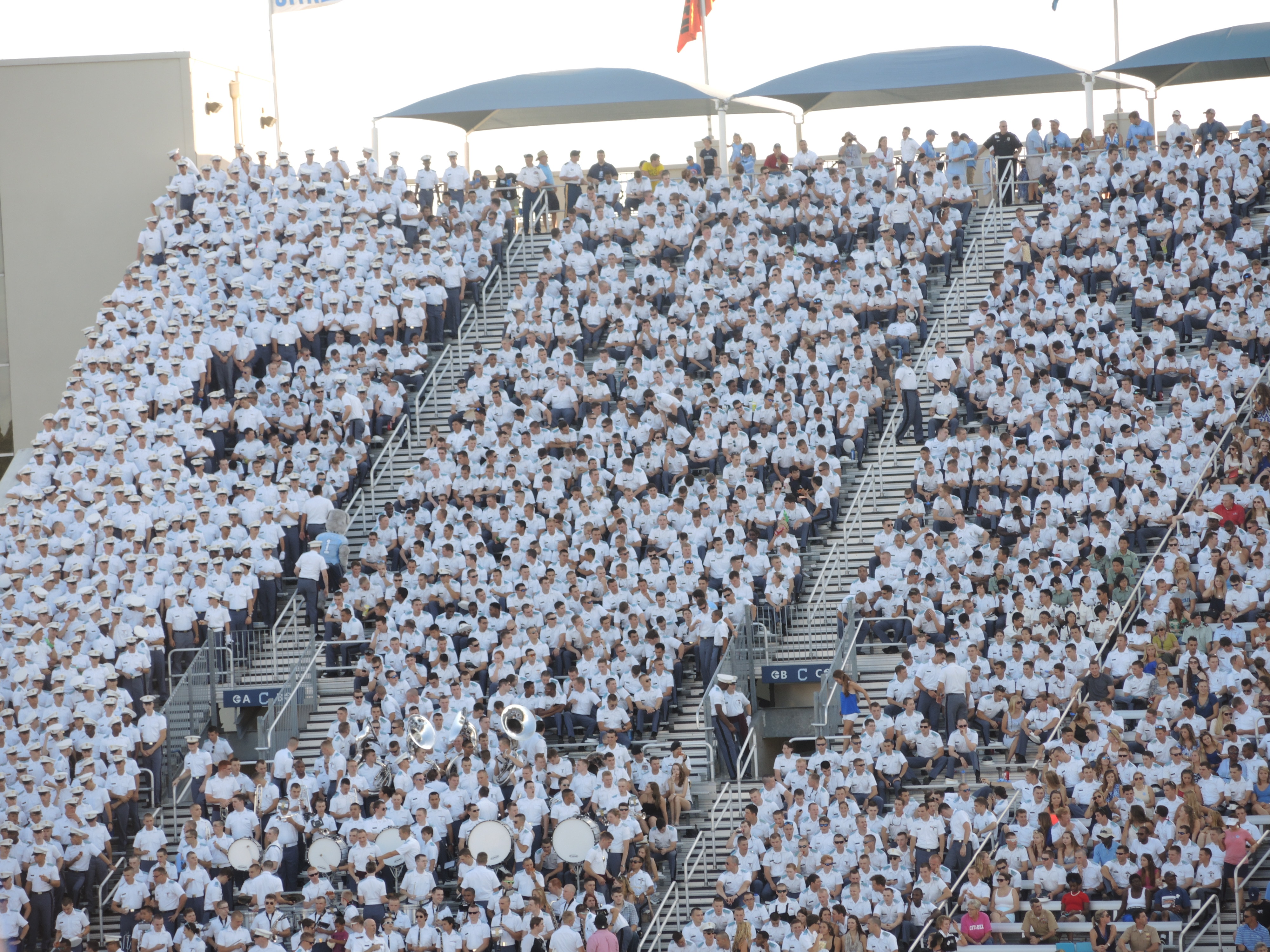 The Cadets filled the three sections last night.