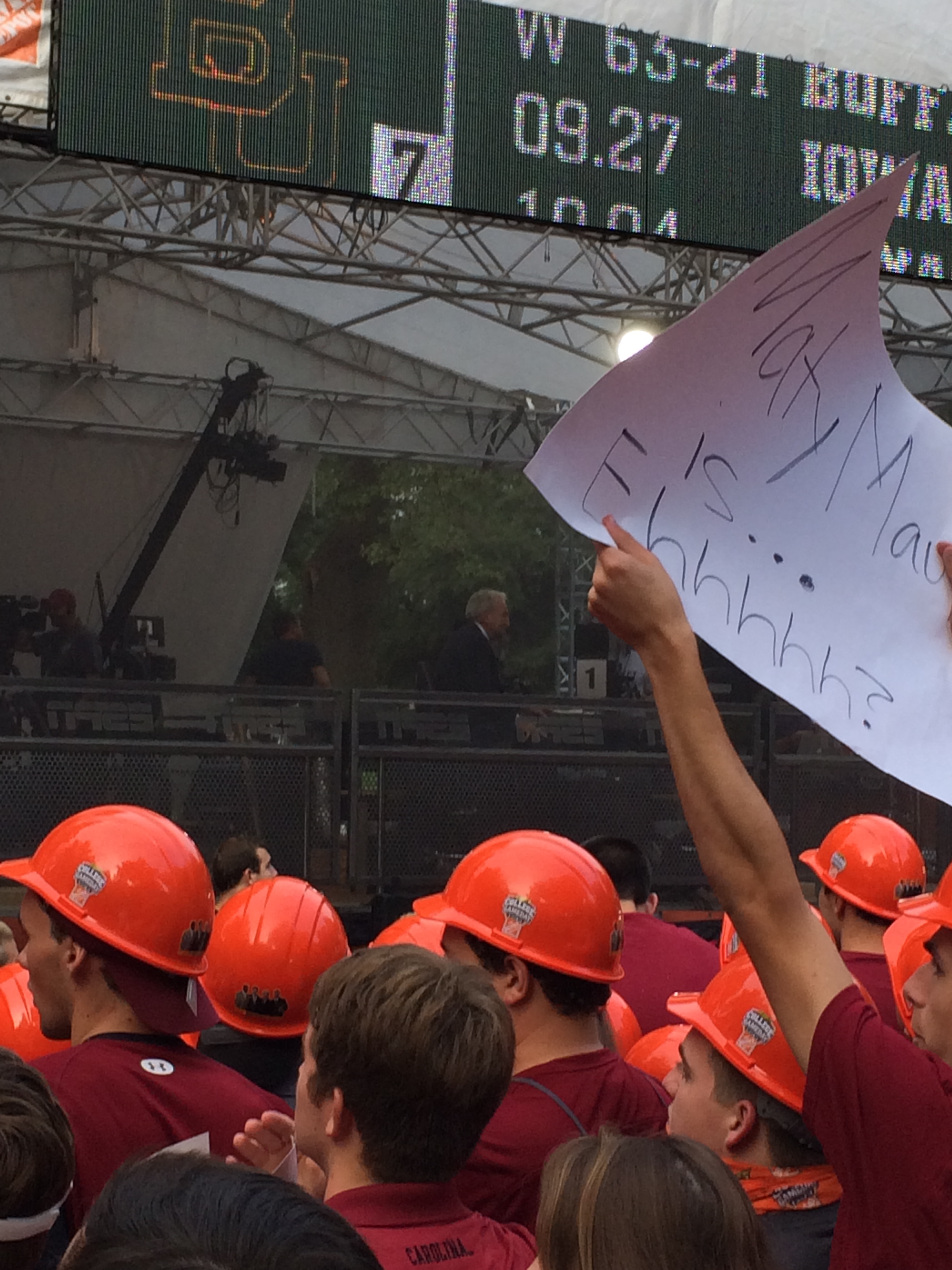 Lee Corso getting ready for the show to start.