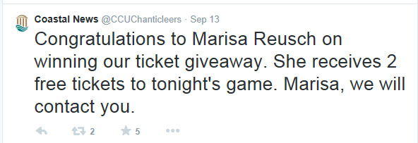 This was the tweet announcing Marisa as the winner.
