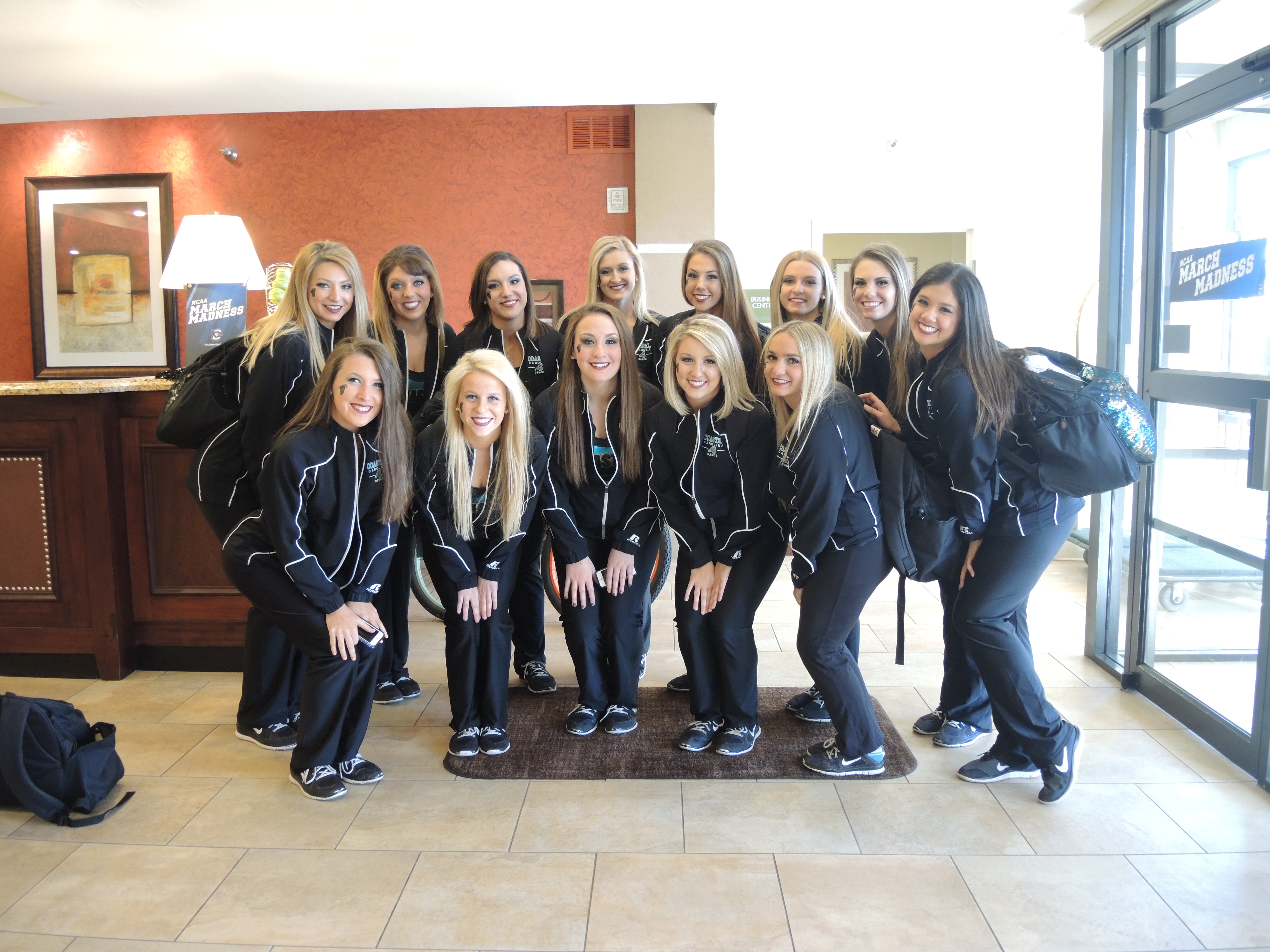The CCU dance team, along with the pep band and cheer squad, did a great job representing Coastal.
