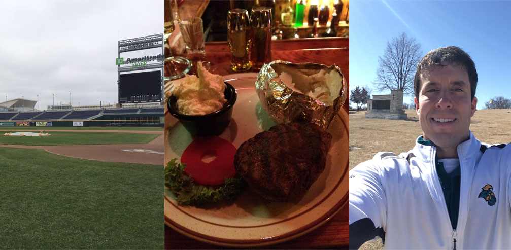 I got to see TD Ameritrade Park, eat an Omaha steak, and visit a cemetery.