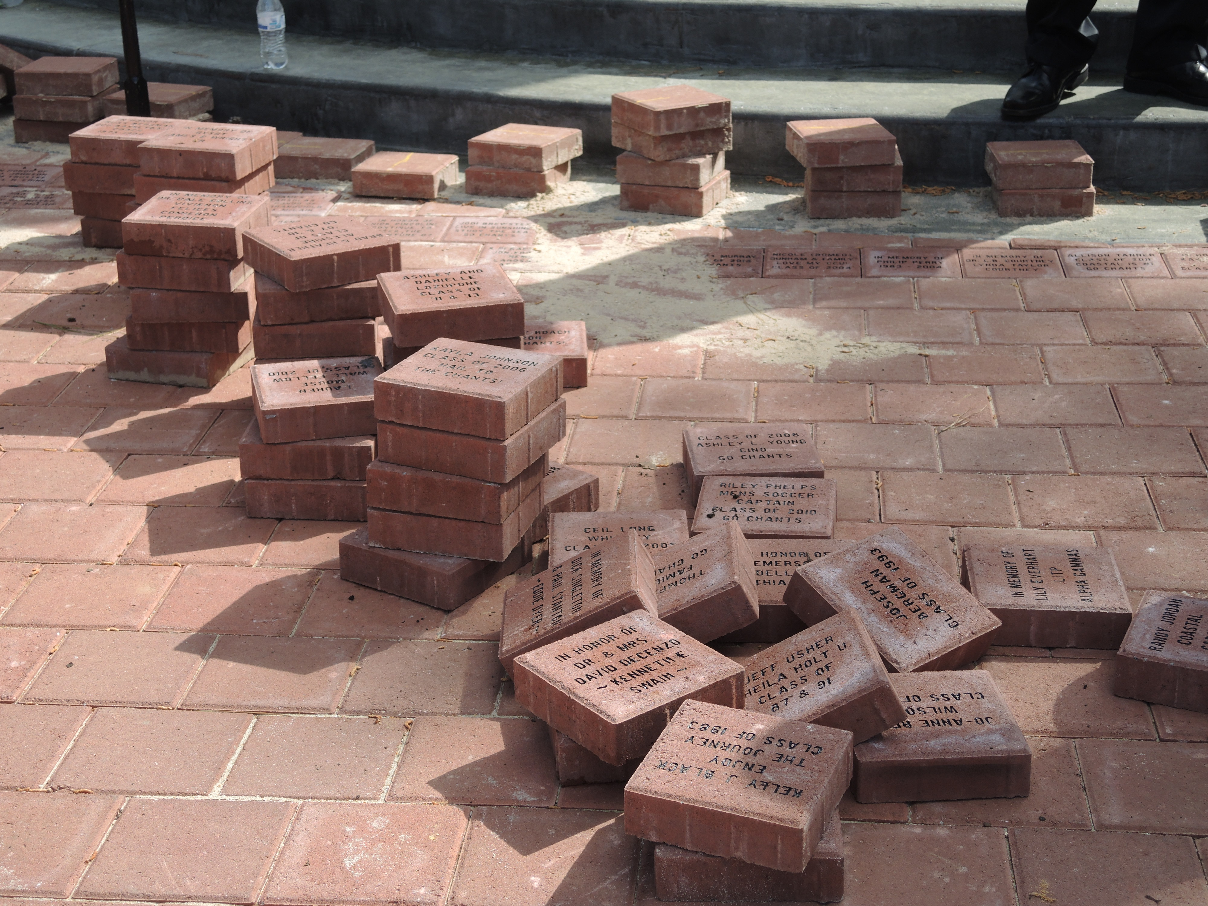 They installed the first wave of bricks this morning. (Photo courtesy of Jada Bynum).