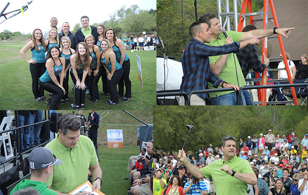 A few of the photos I took during commercial breaks. Golic was always walking around talking with the audience.