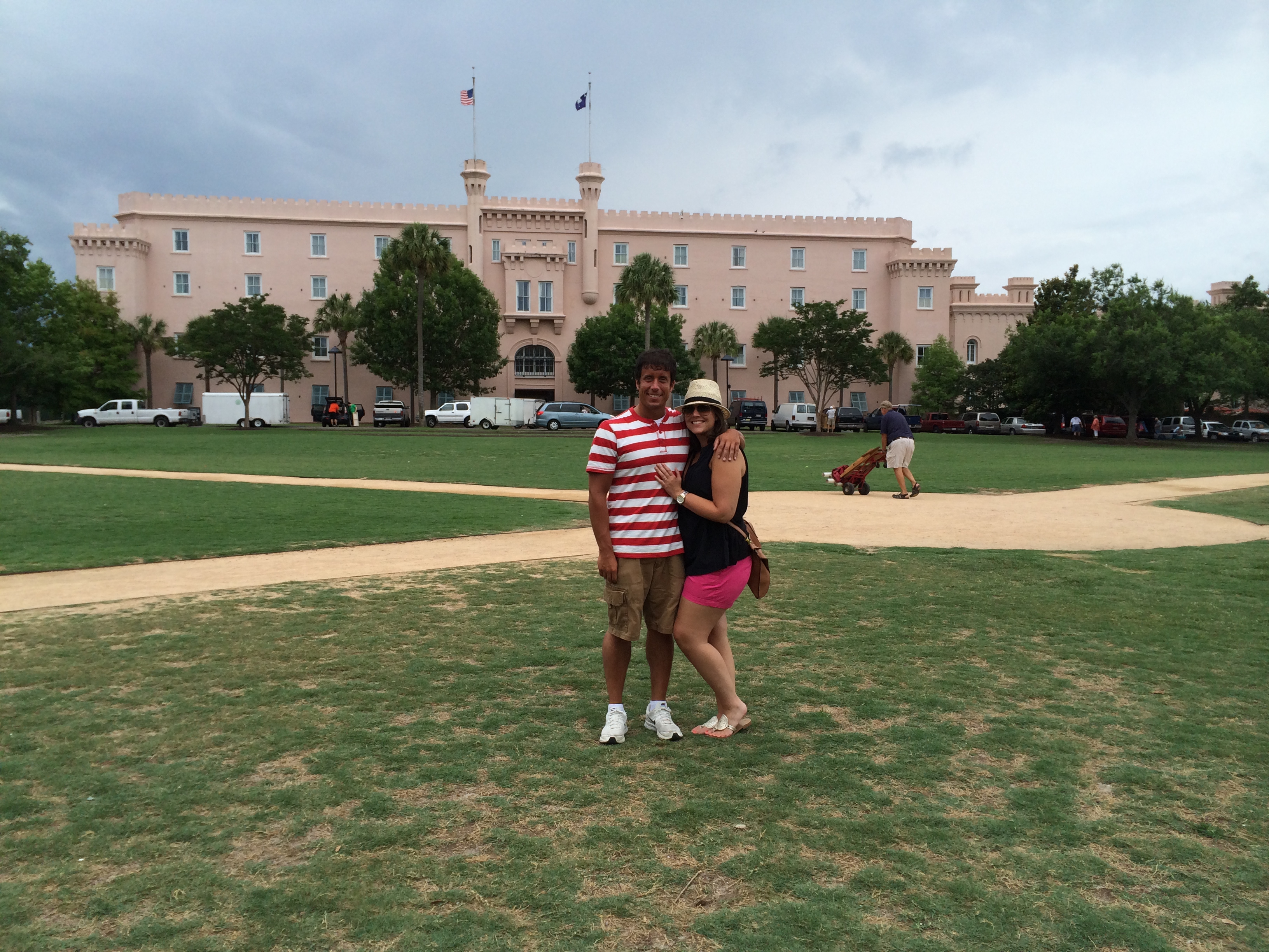 Sidney and I in front of The Citadel in Charleston last summer. 