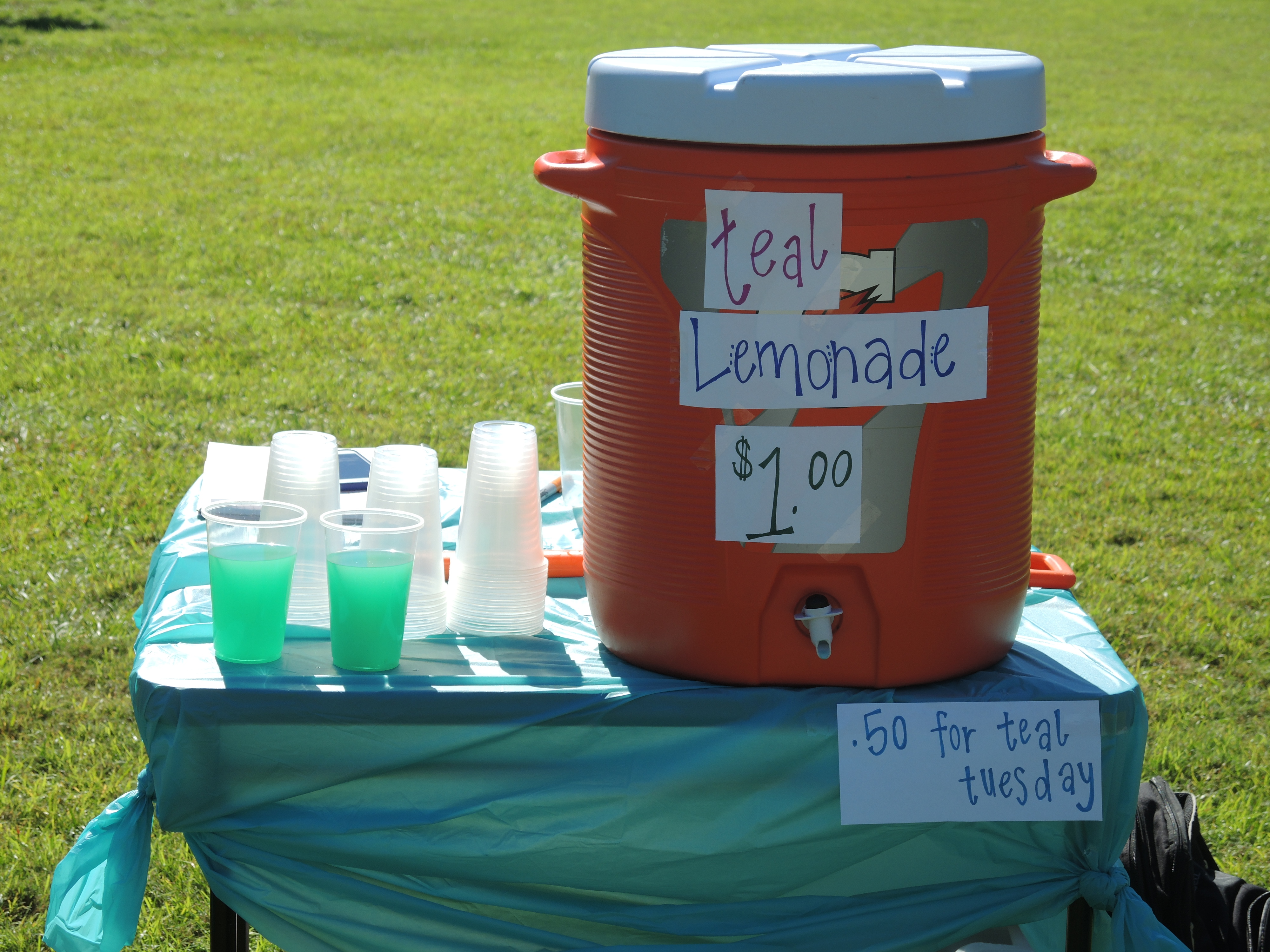 Competition over. In my mind, the teal lemonade was the best idea out on Prince Lawn.
