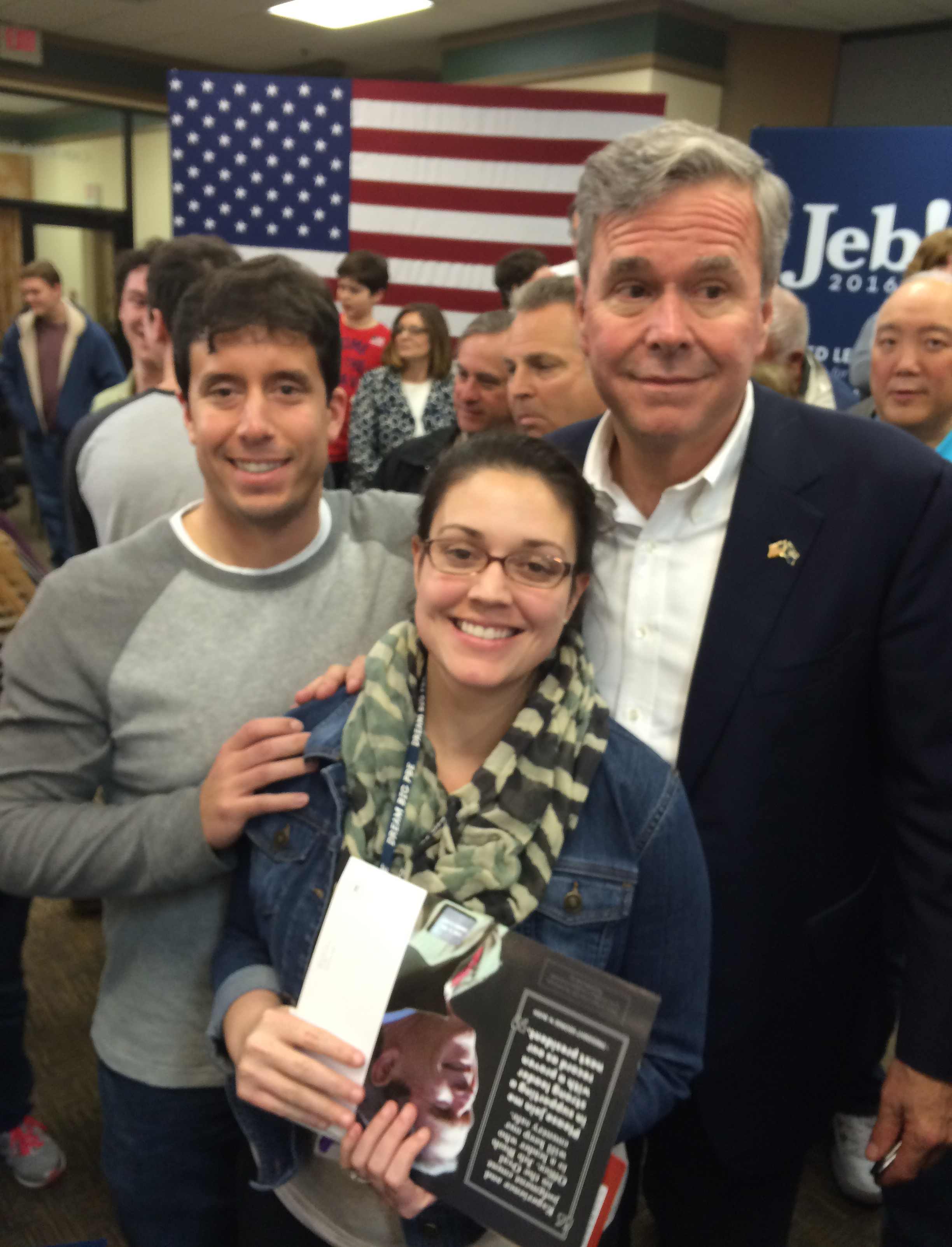 Here we are with Jeb. The event, and Jeb himself, were a little disorganized.