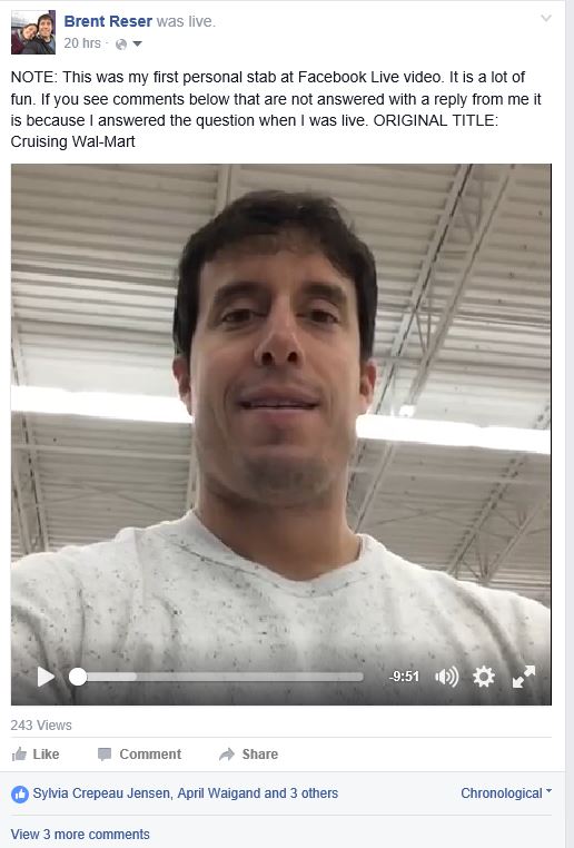 I did my first ever personal Facebook Live video last night. I guess 243 people thought it would be interesting to see me shop.