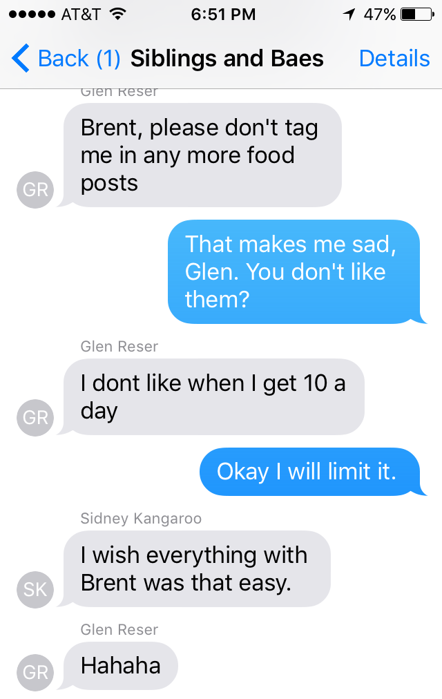 Glen was starting to get a little tired of me including him in all my @ItsFoodPorn retweets.