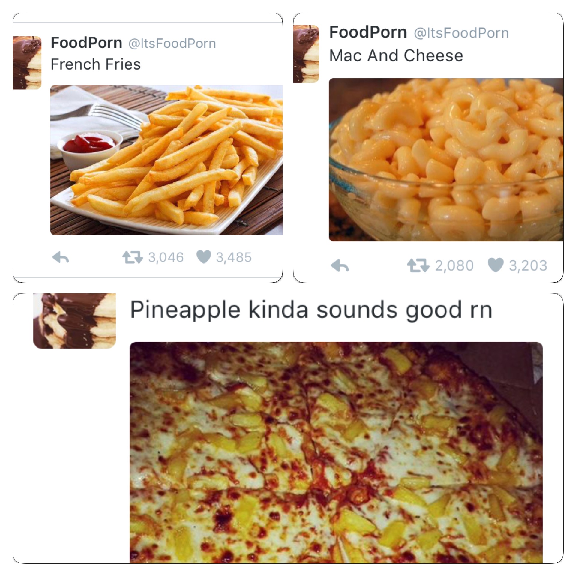 Sometimes, however, the food tweeted out looks very average and...old.