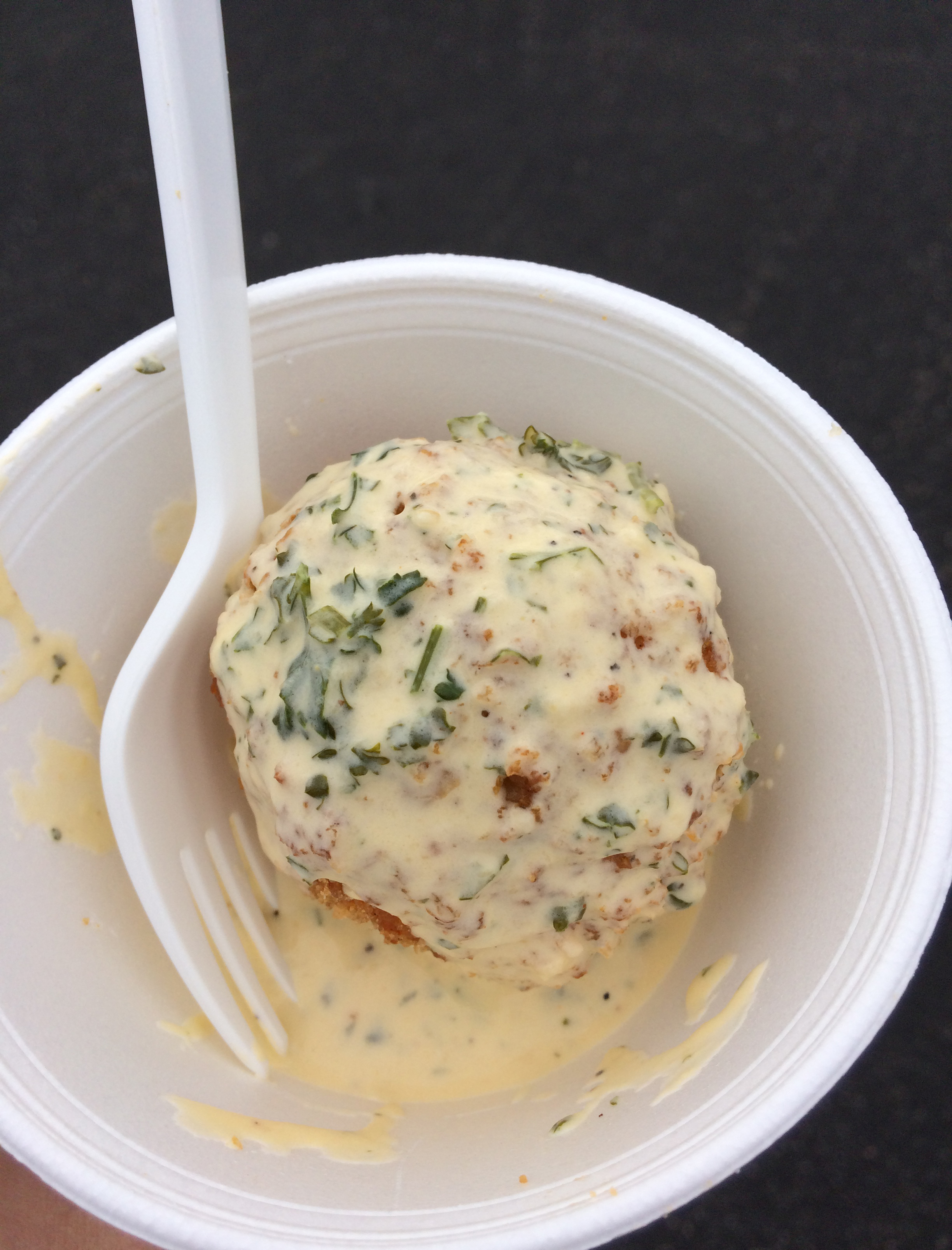 This was the mac and cheese ball that Sidney liked the most at the Surf Dreams Foundation Mac-N-Cheese Cook Off