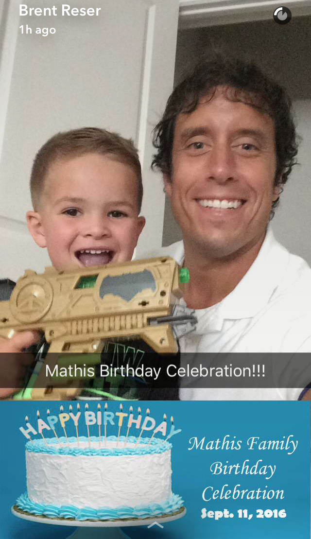 When I went to upload this geofilter, I saw that Snapchat now offers geofilter templates that anyone can use. By the way, I am with my nephew Harrison in this photo.