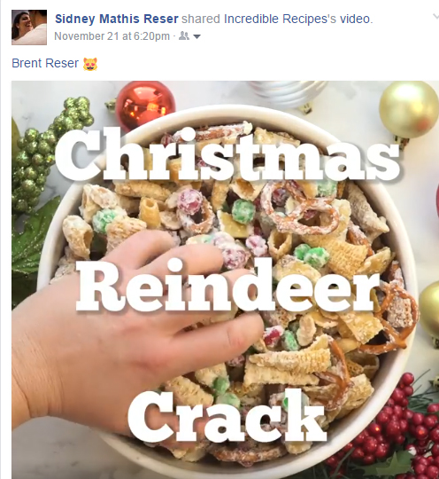 Sidney posted on my Facebook wall a video for making a treat called Christmas Reindeer Crack.