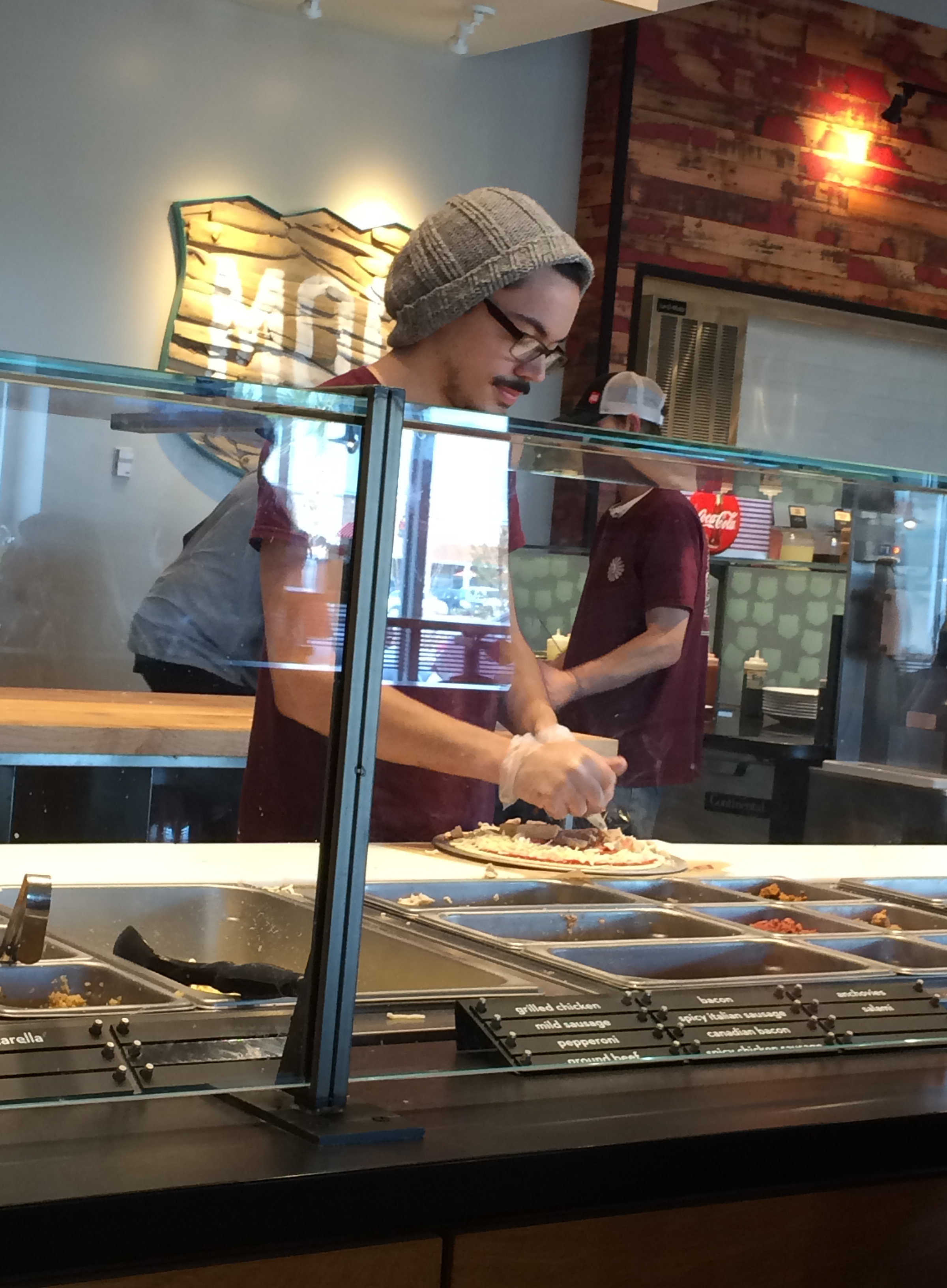 The employees at the MOD Pizza location in Myrtle Beach are hard working and friendly.